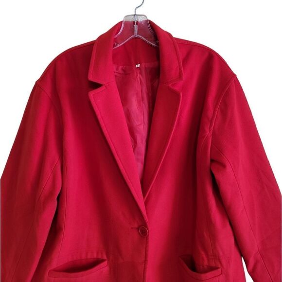 Shein Women's Red Peacoat Sz Large - Picture 3 of 9